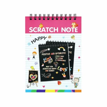 Rainbow Scratch Art Notebook A5 with Wooden Stylus