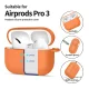 Ausinių dėklas Tech-Protect Silicone Hook skirtas AirPods Pro su karabinu, oranžinis