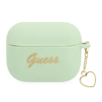 Guess GUAPLSCHSN Silicone Charm Heart Case for Apple AirPods Pro Green