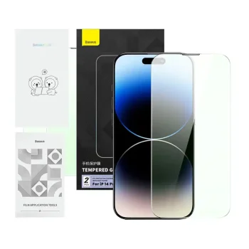 Apsauginis stiklas Baseus Crystal Series iPhone 14 Pro su akių apsaugos filtru