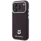 Karl Lagerfeld Grained Choupette Head Metal MagSafe dėklas iPhone 17 Pro / 18 Pro, bordo