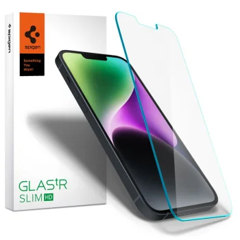 Spigen Glas.tR Slim apsauginis stiklas, skirtas iPhone 13 / 13 Pro / 14 / 16e / 17e