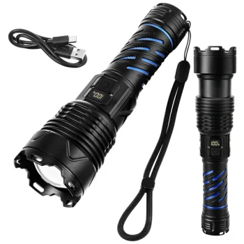 Taktikinis LED žibintuvėlis Trizand 26949, 1500 lm, 5000 mAh, juodas