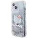 Hello Kitty dėklas iPhone 14 telefonui su skystais blizgučiais, sidabrinis