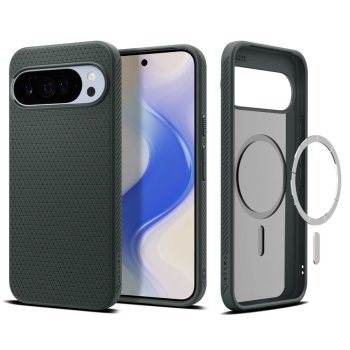 Spigen Liquid Air Mag dėklas Google Pixel 10 Pro XL telefonui, Žalias