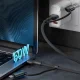 3mk Hyper Cable N-SERIES 2 in 2 USB-A/C į USB-C/Lightning laidas 1.2m 60W, juodas