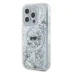 Karl Lagerfeld dėklas, skirtas iPhone 15 Pro, Liquid Glitter Karl Head MagSafe, skaidrus