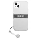 Guess iPhone 13 mini dėklas 4G Gray Strap Charm, permatomas