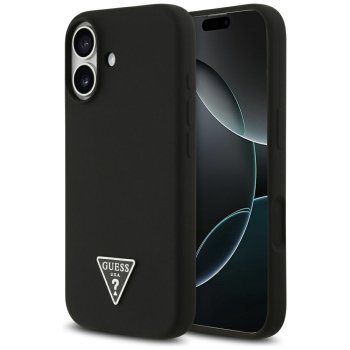 Guess Silicone Triangle Logo MagSafe dėklas iPhone 17 - Juodas