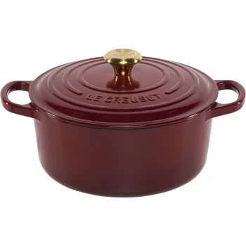 Ketaus troškintuvas Le Creuset Signature, apvalus, 22 cm, 3,3 l, raudonas