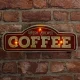 Forever Light retro metalinis LED ženklas Fresh Brewed Coffee