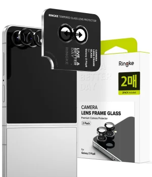 Kameros apsauginis stiklas Ringke Camera Frame Protector, Samsung Galaxy Z Flip 8, 2 vnt., juodas