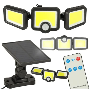 3 in 1 LED saulės baterijų šviestuvas su judesio ir prieblandos jutikliu