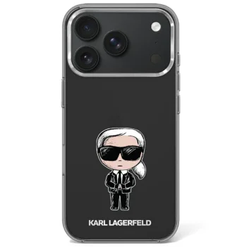 Karl Lagerfeld IML Ikonik Sketch Print MagSafe dėklas iPhone 17 Pro / 18 Pro, juodas