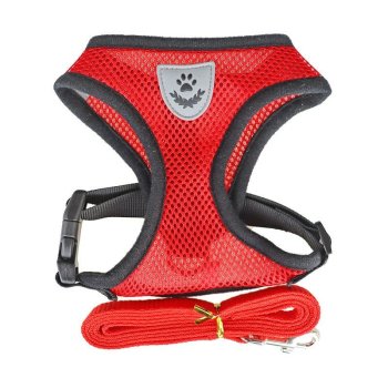 Reflective No-Pull Harness with Leash Set Size S, Red