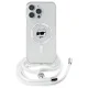 Karl Lagerfeld dėklas iPhone 16 Pro Max su MagSafe, Choupette Head & Cord, skaidrus
