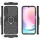 Smūgiams atsparus dėklas Samsung Galaxy A24 4G su žiedu Ring Armor, juodas