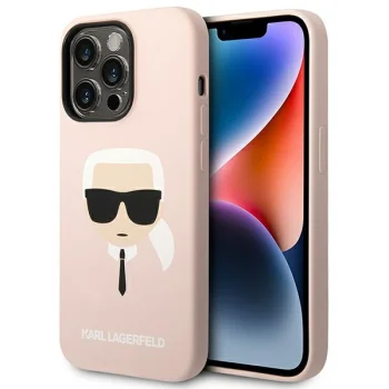 Karl Lagerfeld dėklas iPhone 14 Pro Max telefonui, rožinis