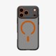 Spigen Ultra Hybrid MagSafe dėklas iPhone 17 Pro Max, juodas/oranžinis