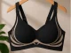 Women\'s Push-Up Sports Bra, Seamless, Black, Size L