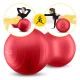 4FIZJO Peanut Air Ball Gym Ball 45 x 90 cm with Pump, Red