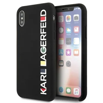 Karl Lagerfeld Glossy Bauhaus dėklas telefonui iPhone X / XS, juodas