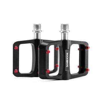 Rockbros BP2603 platforminiai dviračio pedalai su titano ašimi, juodi