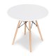 ModernHome skandinaviško stiliaus apvalus valgomasis stalas, 80 cm, baltas