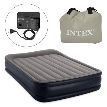 Intex 64136ND Double Airbed with Electric Pump, 203x152x42 cm, Blue/Grey