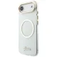 Guess IML Script Metal MagSafe dėklas telefonui iPhone Air, skaidrus