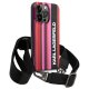 Karl Lagerfeld Color Stripes Strap dėklas su dirželiu iPhone 14 Pro Max, rožinis