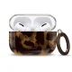 Dėklas ausinėms Tech-Protect Lamano AirPods Pro 1 / 2 su karabinu, juodas ir rudas