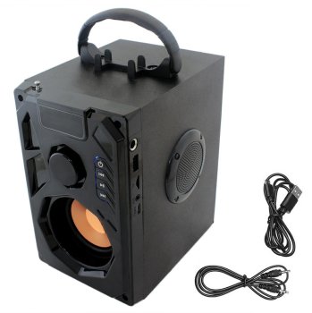 Portable Bluetooth Speaker with FM Radio, USB, microSD, black
