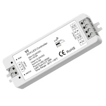 V2 CCT LED valdiklis 12-24V 2x5A RF & Push Dimming