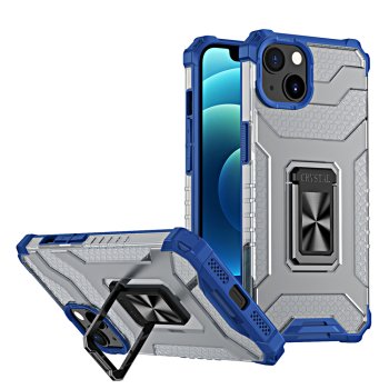 Crystal Ring Case dėklas su žiedu Apple iPhone 13 mini mėlynas