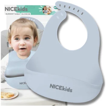 Bakalu NICEkids silikoninis seilinukas su kišene, mėlynas