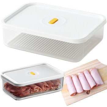 Airtight Food Storage Container with Lid, 1.4L, White