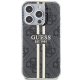 Guess IML 4G Gold Stripe dėklas, skirtas iPhone 15 Pro, juodas