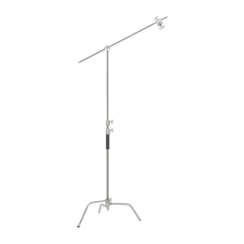 Neewer SC320 nerūdijančiojo plieno C tipo stovas su skersiniu 320 cm, sidabrinis