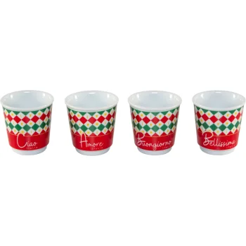 Bialetti Biccherini Tricolore espreso puodelių rinkinys, 4 vnt.