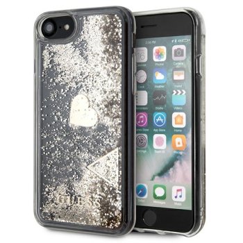Guess GUOHCI8GLHFLGO Glitter Charms dėklas, skirtas iPhone 7/8/SE 2020/SE 2022, auksinis