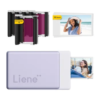 Liene Pearl N200 Pro nešiojamas nuotraukų spausdintuvas 2x3", Bluetooth 5.2, violetinis