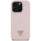 Guess Grained Hot Stamp Peony MagSafe dėklas iPhone 16 Pro, rožinis