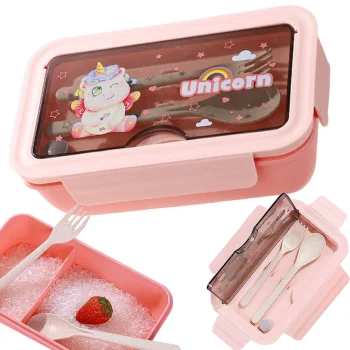 Lunch Box with Two Compartments and Cutlery Set, 1 L