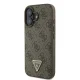 „Guess“ atverčiamas dėklas „iPhone 16“ su dirželiu, rudas