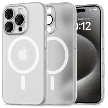 Tech-Protect MagSlim MagSafe dėklas telefonui iPhone 16 Pro Max, baltas