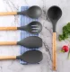 Kitchen Utensil Set, 12 Pieces, White/Brown