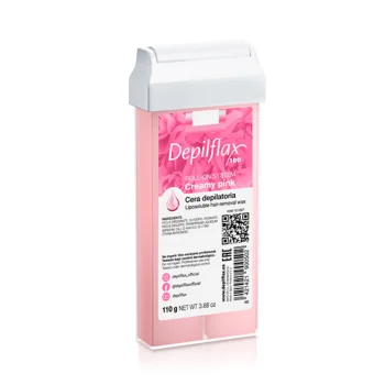 Depilflax 100 kasetinis depiliacinis vaškas jautriai odai, 110 g, Creamy Pink