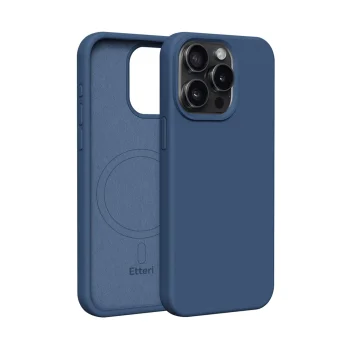 Etteri Silicone Mag dėklas, skirtas Apple iPhone 15 Pro Max, tamsiai mėlynas