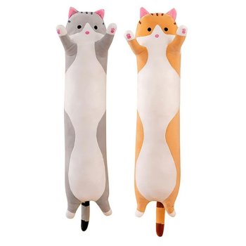 Plush Long Cat-shaped Hugging Pillow, 110cm